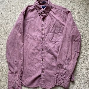 J Crew Mens Button Shirt Medium Red Slim Fit Jaspe Long Sleeve Pocket M C8587